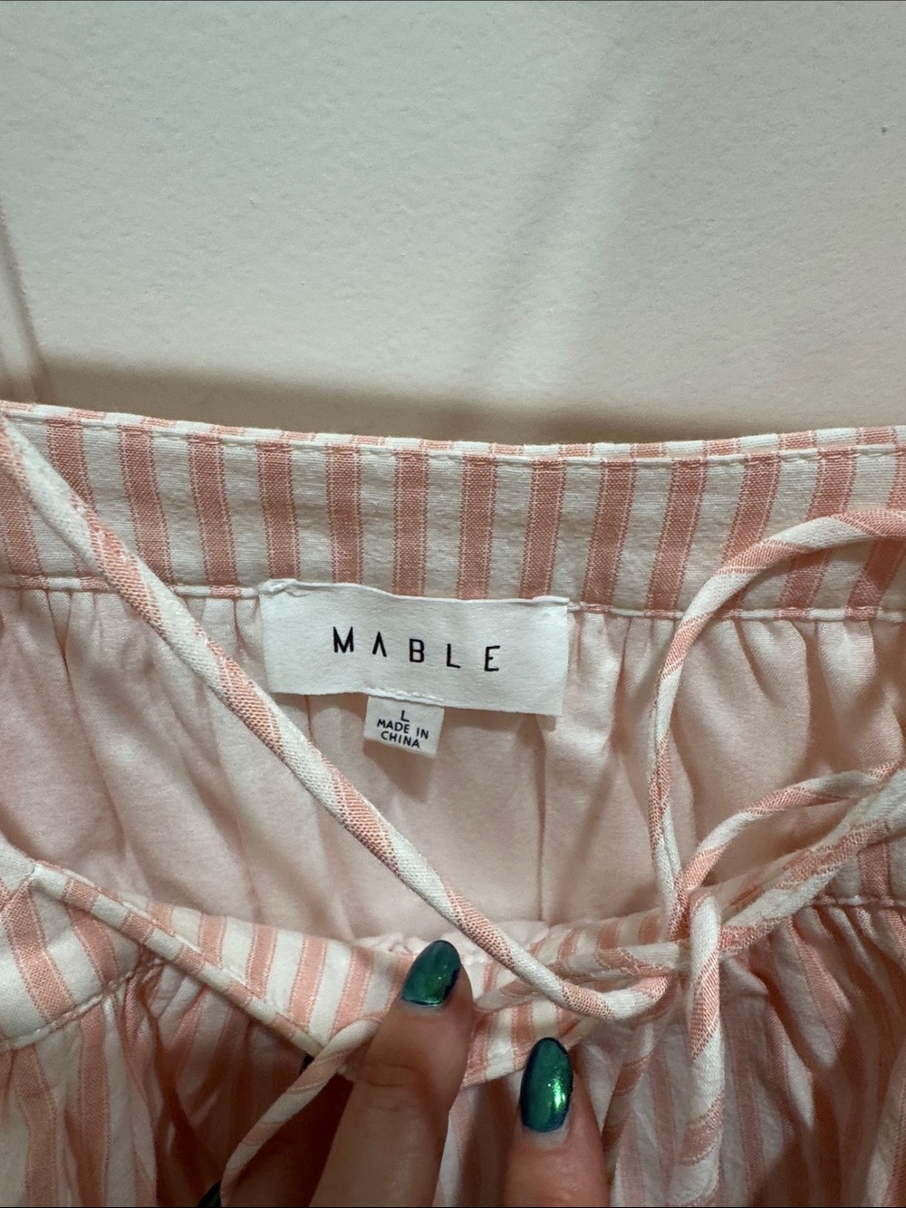 Striped Pink Midi Skirt — Light Pink Midi Skirt - Picture 3 of 3